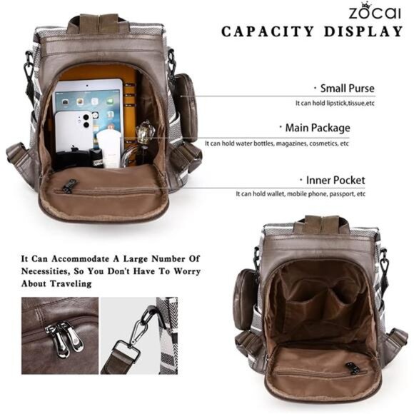 Backpack Purse for Women Fashion Backpack Purses PU Leather Daypacks Anti-Theft main image 7